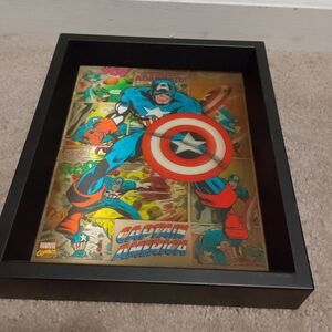 Captain America Framed Comic Art- Marvel Wall Art, Kids Wall Decor